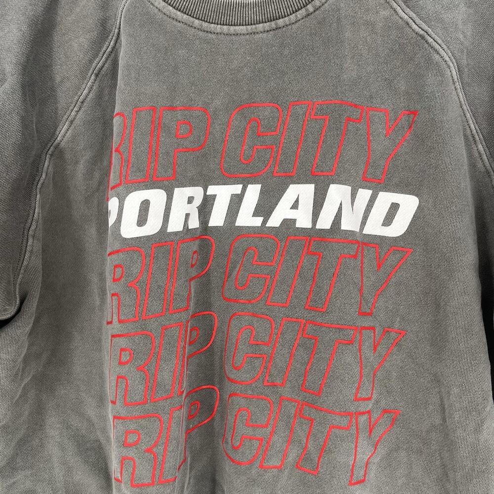 Sportique Rip City Portland Gray Crewneck Sweatshirt Oversized Women's Large - Picture 3 of 7